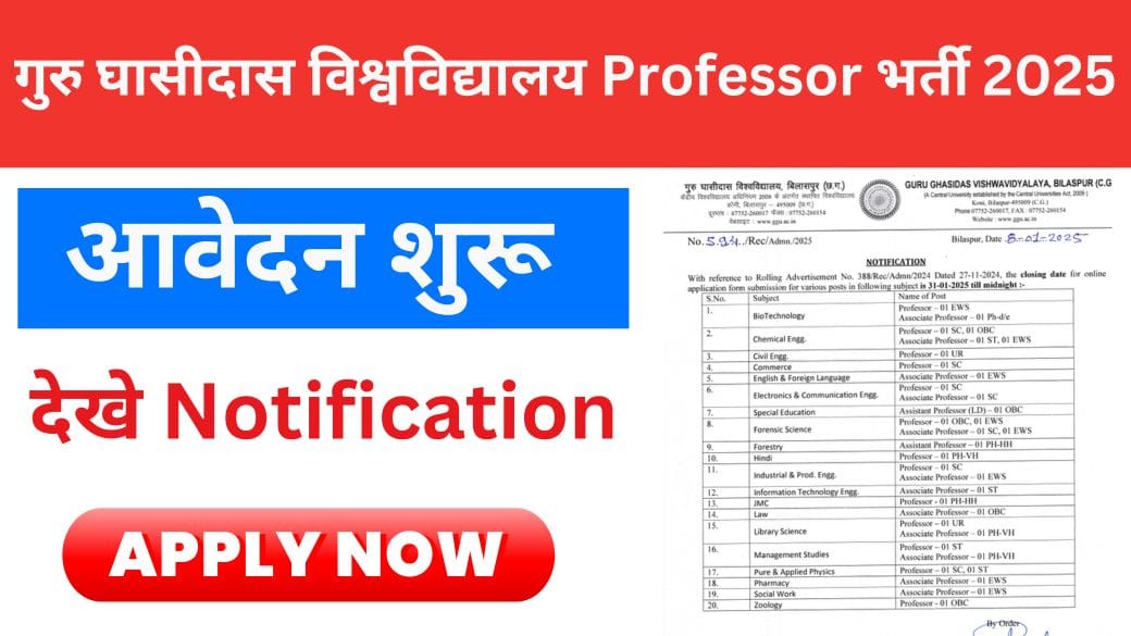 GGU UNIVERSITY Professor RECRUITMENT 2025